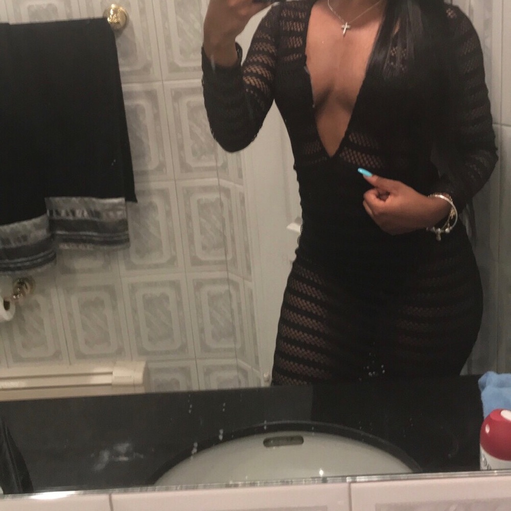 Mesh long sleeve dress